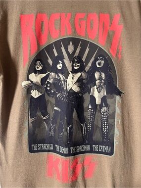 KISS 'Rock Gods' Graphic Tee in army green